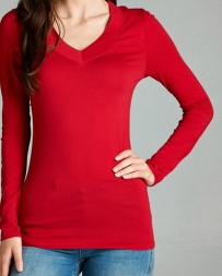 Younique® Ladies' Long Sleeve Vneck Basic Tee