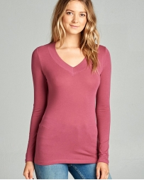 Younique® Ladies' Long Sleeve Vneck Basic Tee