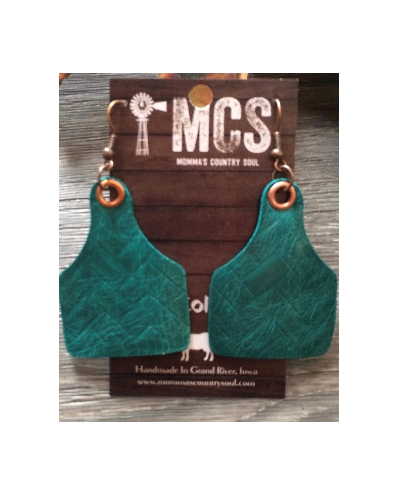 Las Turquoise Cattle Tag Earrings Fort Brands Las Turquoise Cattle Tag Earrings