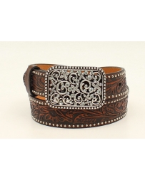 Ariat® Girls' Tooled Brown Belt