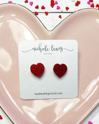 Nichole Lewis® Ladies' Single Heart Shape Studs