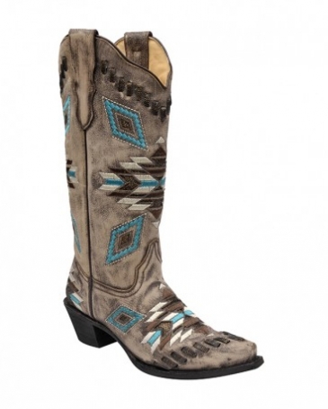 Corral Boots® Ladies' Aztec Pattern Snip Toe Boot