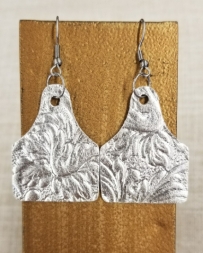 Mommas County Soul® Ladies' Silver Embossed Cattle Earrings
