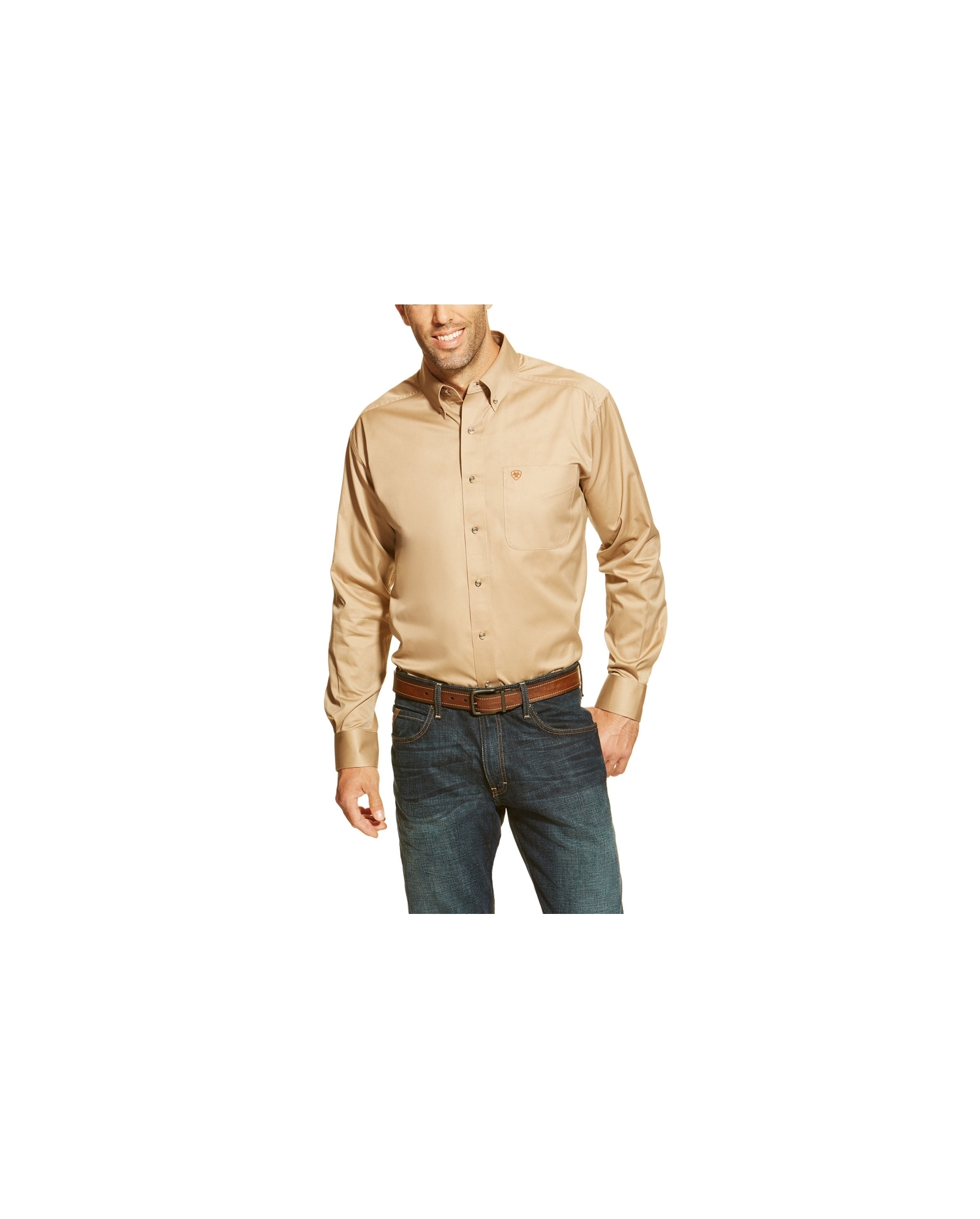 ariat dress shirts ARIAT TEAM LOGO TWILL LONG SLEEVE SHIRT FITTED TURQUOISE/BLUE main image 0