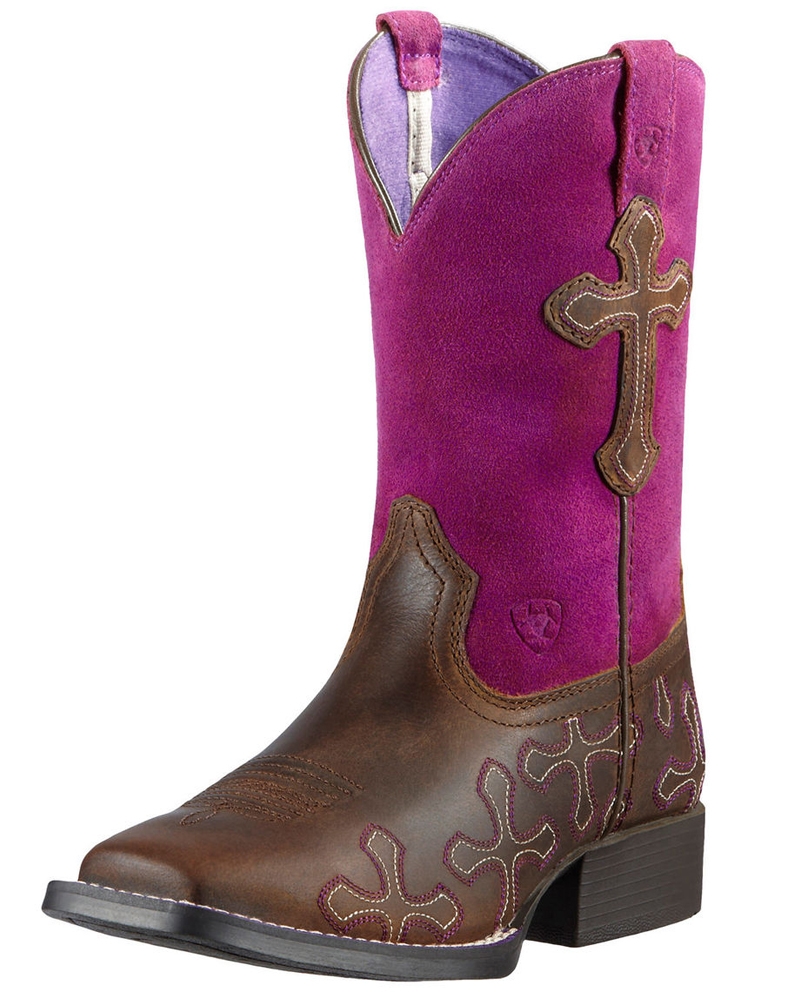 Ariat® Girls' Crossroads Fuchsia Boots 
