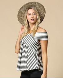 Ladies' Stripe Knit Drop Shoulder