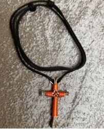 Men's Orange Cross Necklace
