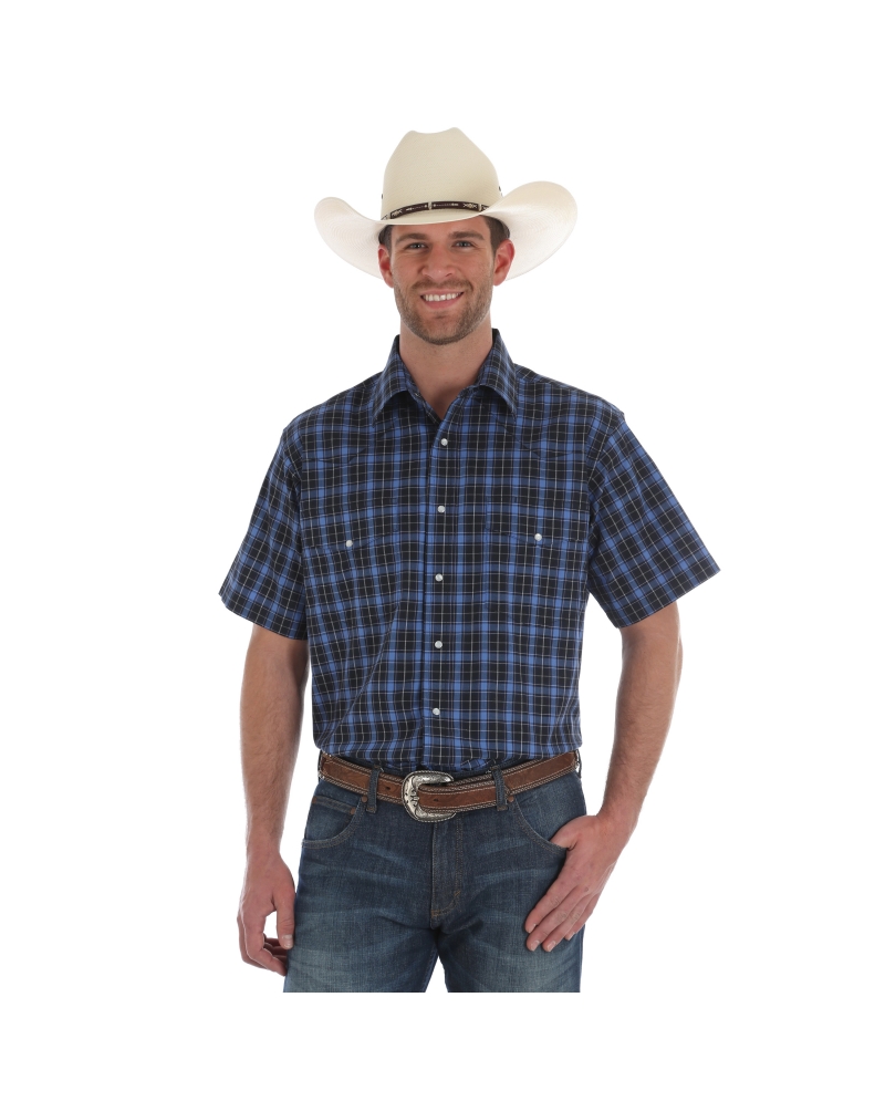 mens wrangler short sleeve shirts