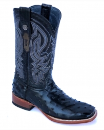 Tanner Mark Boots® Men's Ostrich Print Black Square Toe Boot
