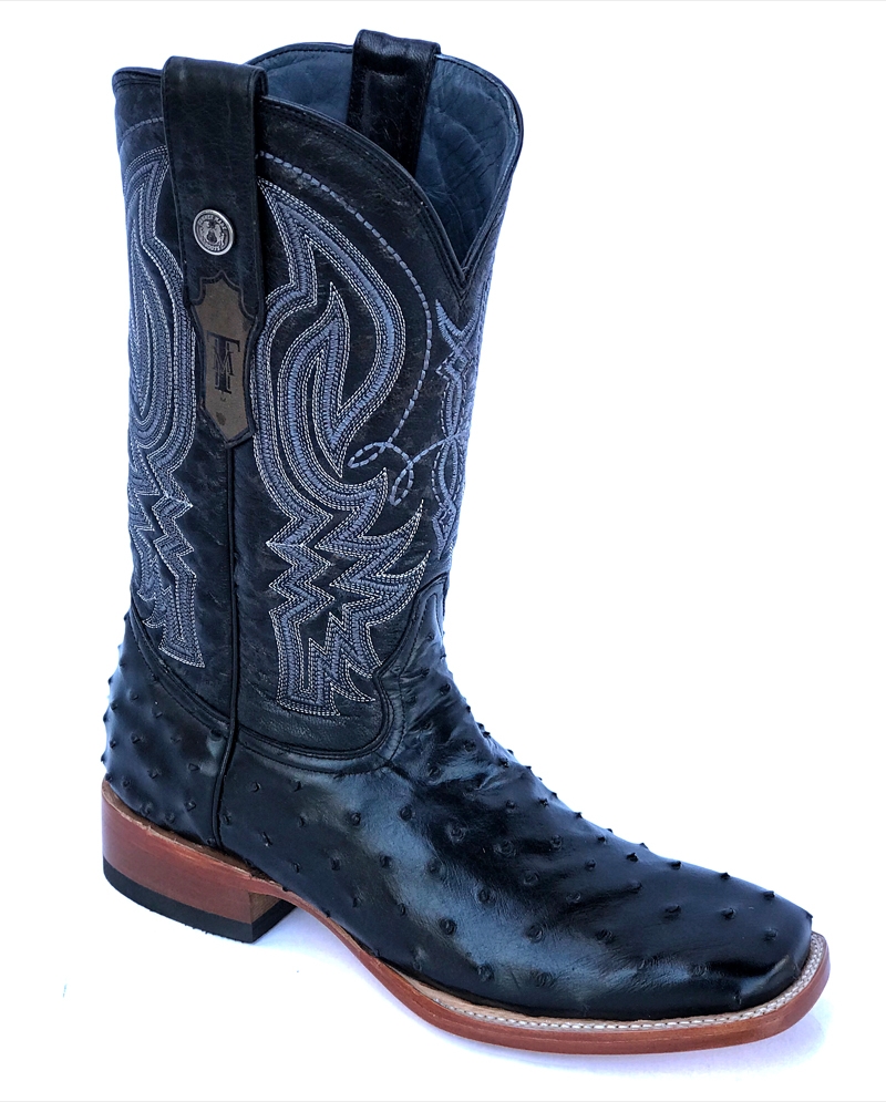 mens square toe boots black