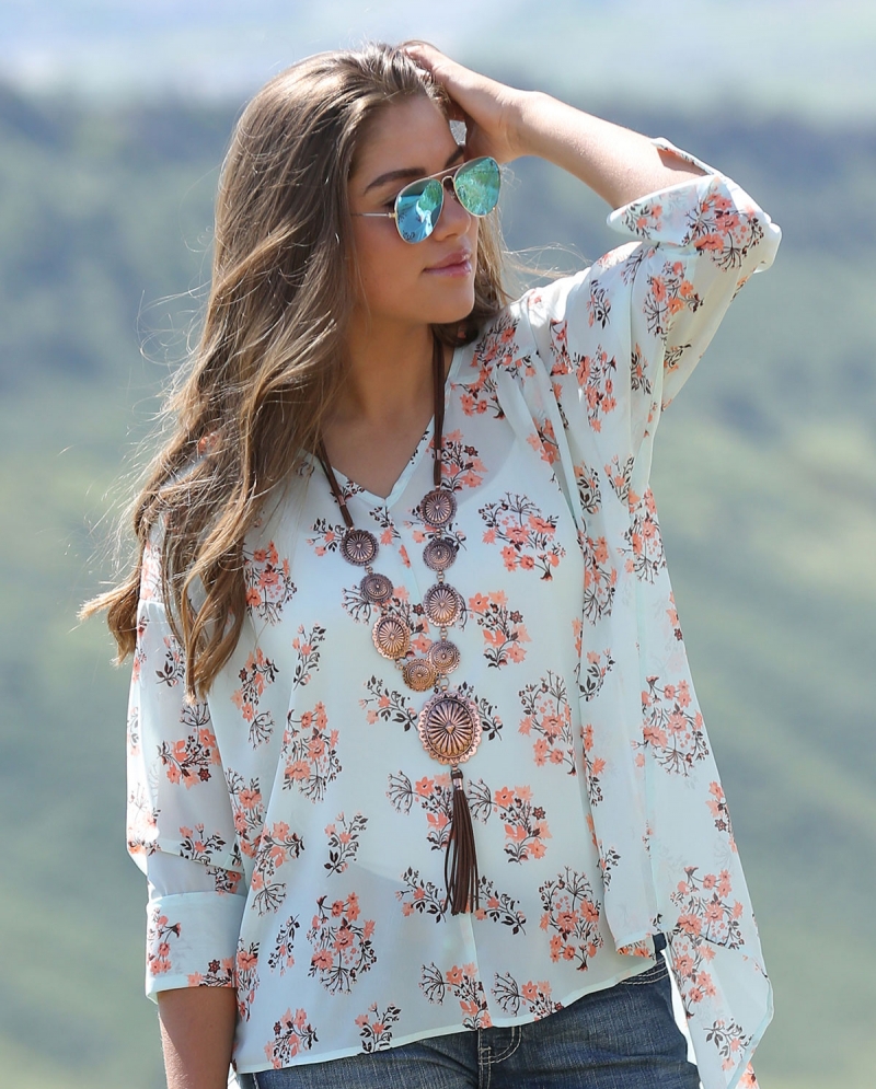 high low floral top