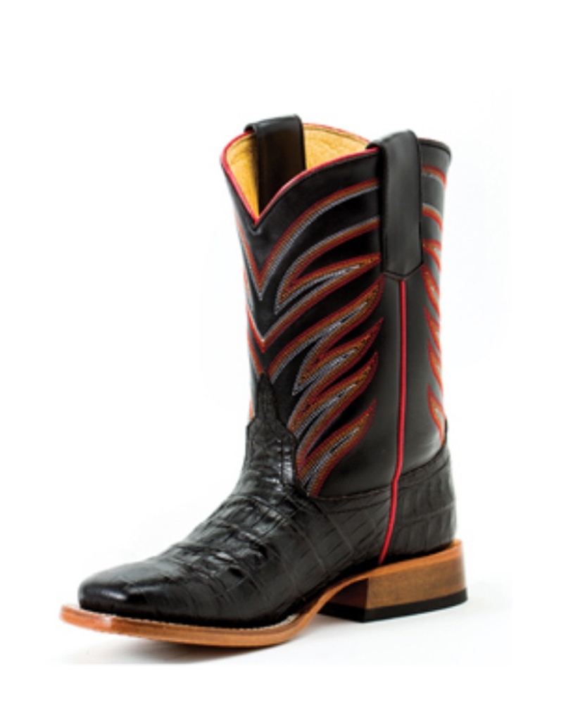 black caiman cowboy boots