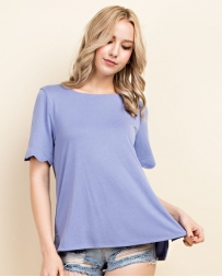 Blushing Heart® Ladies' Scalloped Short Sleeve Top