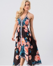 Ladies' Floral Print Halter Maxi