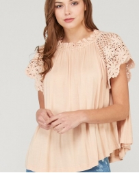 Wishlist® Ladies' Lace Contrast Sleeve Top