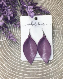 Nichole Lewis® Ladies' Purple Classic Leaf Earring