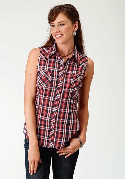 Roper® Ladies' Sleeveless Plaid Shirt 