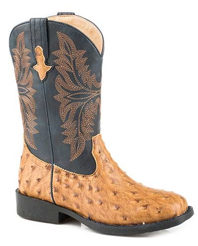 Roper Kids Cowboy Cool Ostrich Print Boot