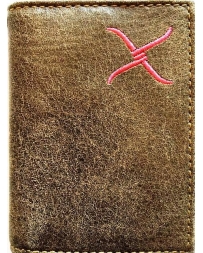 Twisted X® Men's Pink Logo Tri-Fold Wallet