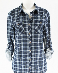 Just 1 Time® Ladies' Navy and Blue Flannel