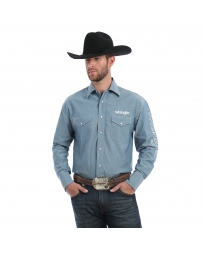 Wrangler® Men's Long Sleeve Chambray Logo Shirt