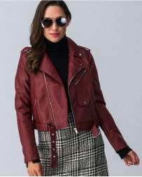 Ladies' Faux Leather Moto Jacket