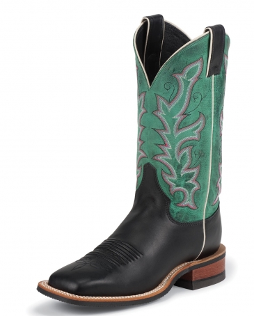 justin bent rail black boots