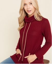 Vision® Ladies' Cowlneck Sweater Suede Pocket