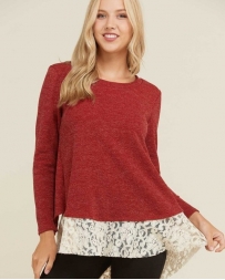 Vision® Ladies' Lace Contrast Elbow Sweater