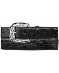 Men's Black Lizard Dress Belt