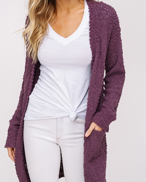 listicle popcorn cardigan