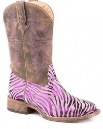 Roper® Girls' Kids Metallic Zebra Print Boot
