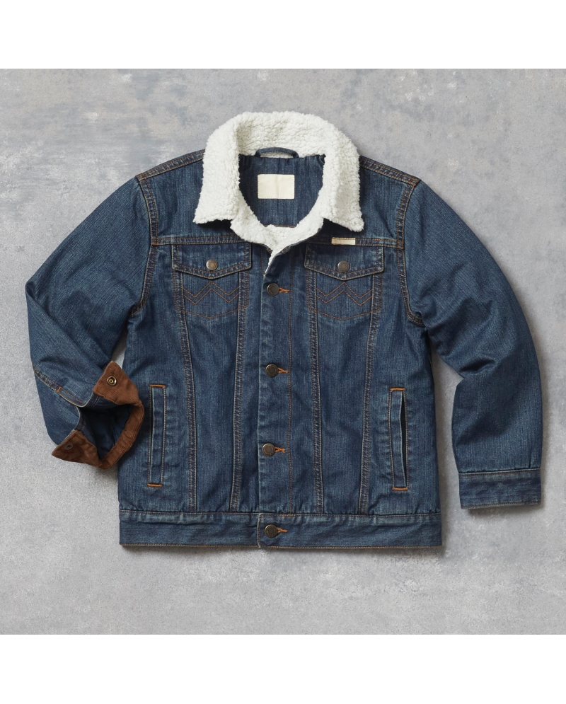 Wrangler® Boys' Western Sherpa Lined Denim Jacket - Fort Brands