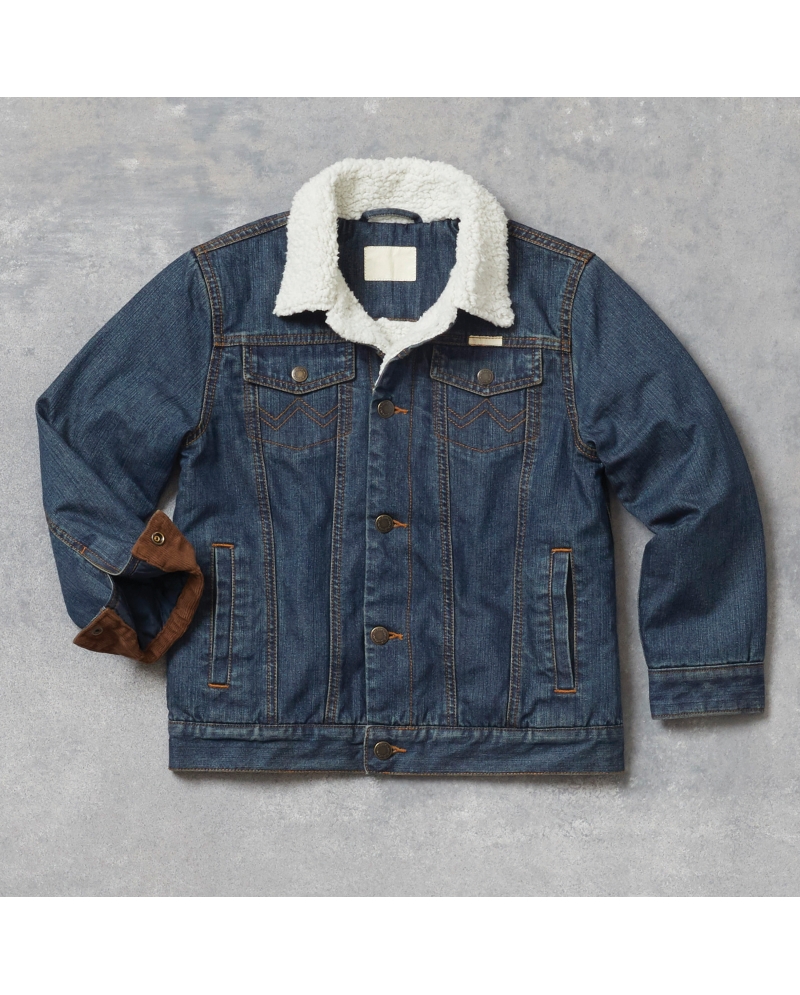 Boys' Western Sherpa Lined Denim Jacket 