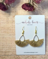 Nichole Lewis® Ladies' Mini Tassel Beige Earrings