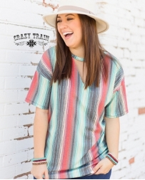 Crazy Train® Ladies' Firewater Serape Vneck Shirt