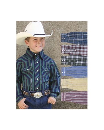 Wrangler® Boys' Assorted Western Snap Plaid Shirts