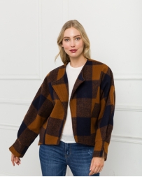 Mystree® Ladies' Big Plaid Open Jacket