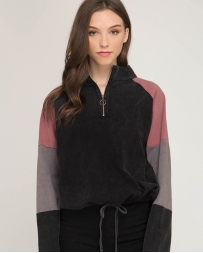 She + Sky® Ladies' Color Blocked 3/4 Pullover