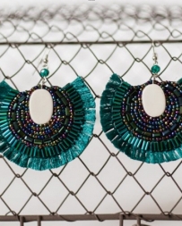 Crazy Train® Ladies' Trendy Teal Tassel Earrings