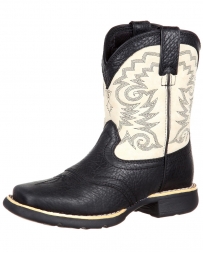 Durango® Kids' Black and Cream Saddle Western Boots