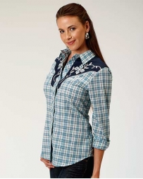 Roper® Ladies' Embroidery Yoke Plaid Shirt