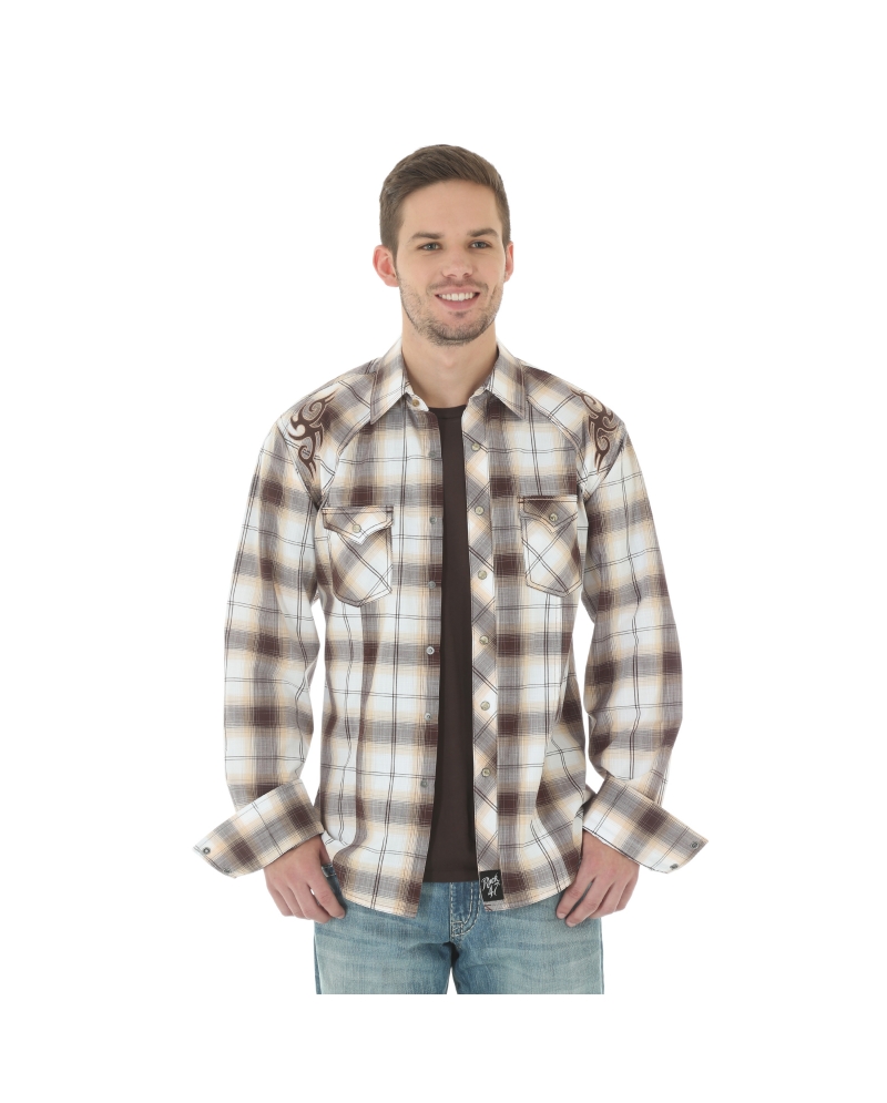 wrangler western shirts for men