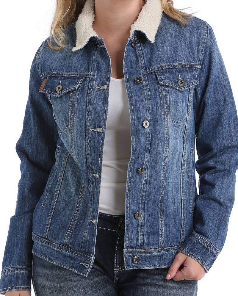 ladies denim sherpa jacket