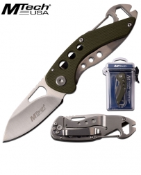 Mtech Usa Mt-1016gn Folding Knife With Waterproof Case
