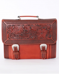 3D® Handtooled Leather Basketweave Bloom Briefcase