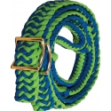 Mustang Manufacturing® Braided Barrel Rein - Blue/Lime