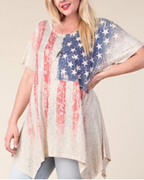 Vocal® Ladies' American Flag Top - Plus