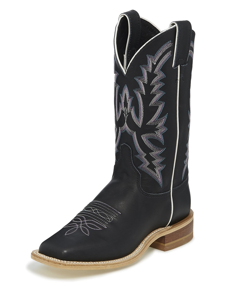 justin bent rail black boots
