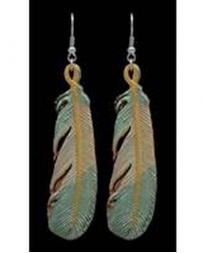 3D Belt Company® Ladies' Painted Leather Feather Earrings